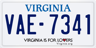 VA license plate VAE7341