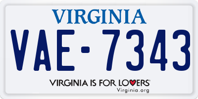 VA license plate VAE7343