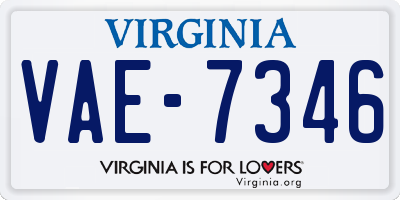 VA license plate VAE7346