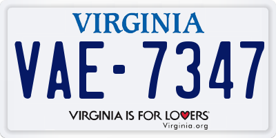 VA license plate VAE7347