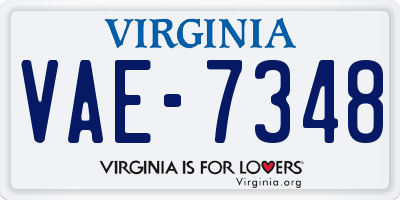 VA license plate VAE7348