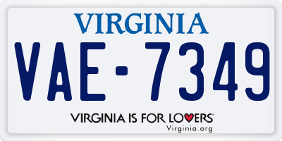 VA license plate VAE7349