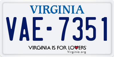 VA license plate VAE7351