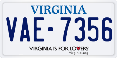 VA license plate VAE7356