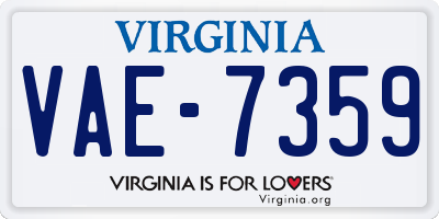 VA license plate VAE7359