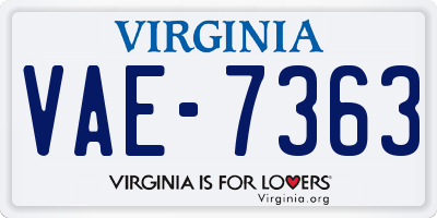 VA license plate VAE7363