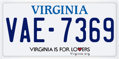 VA license plate VAE7369