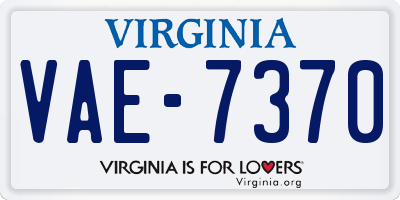 VA license plate VAE7370