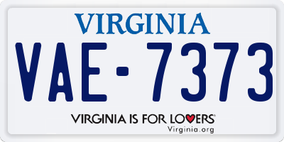 VA license plate VAE7373