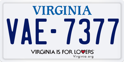 VA license plate VAE7377