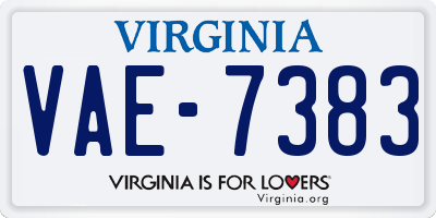VA license plate VAE7383