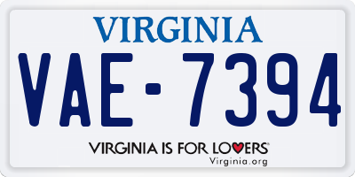VA license plate VAE7394