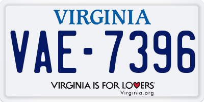 VA license plate VAE7396
