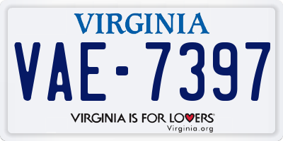 VA license plate VAE7397