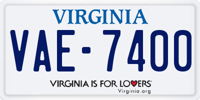 VA license plate VAE7400
