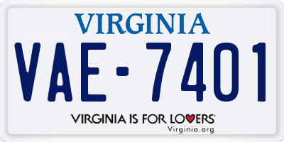 VA license plate VAE7401