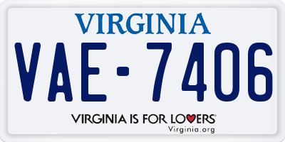 VA license plate VAE7406