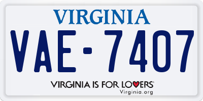 VA license plate VAE7407