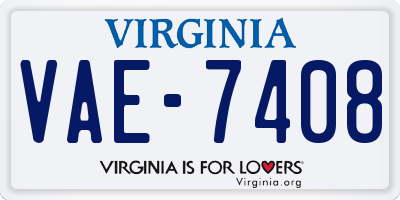 VA license plate VAE7408