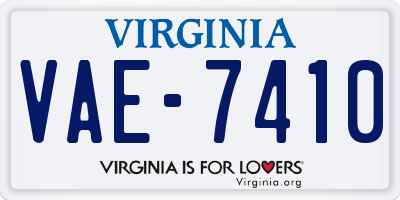 VA license plate VAE7410