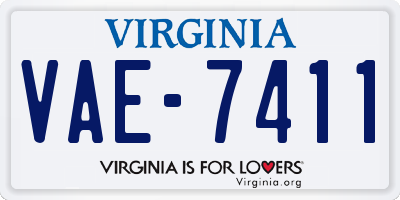 VA license plate VAE7411