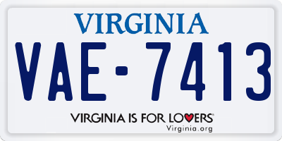 VA license plate VAE7413
