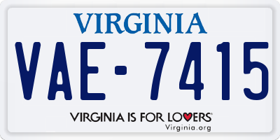 VA license plate VAE7415