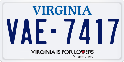 VA license plate VAE7417