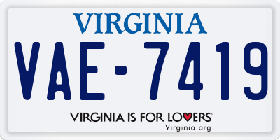VA license plate VAE7419