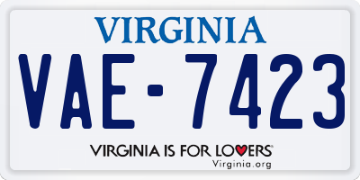 VA license plate VAE7423