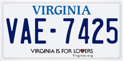 VA license plate VAE7425
