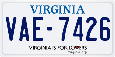 VA license plate VAE7426