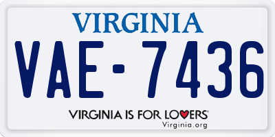 VA license plate VAE7436