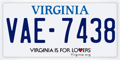 VA license plate VAE7438