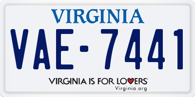 VA license plate VAE7441