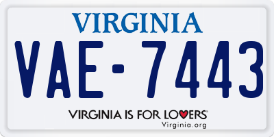 VA license plate VAE7443