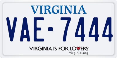 VA license plate VAE7444