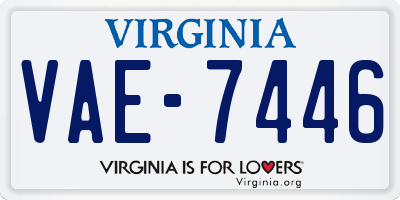 VA license plate VAE7446