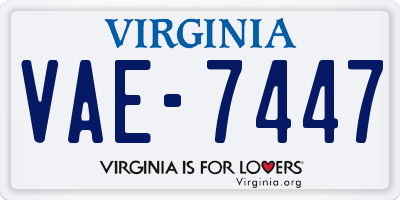 VA license plate VAE7447