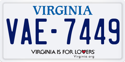 VA license plate VAE7449