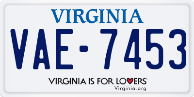 VA license plate VAE7453