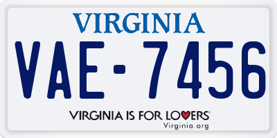 VA license plate VAE7456