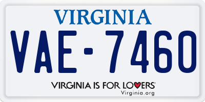 VA license plate VAE7460