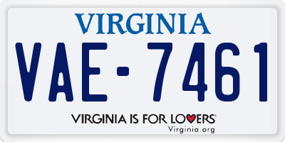 VA license plate VAE7461