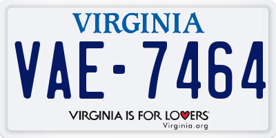 VA license plate VAE7464