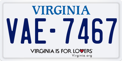 VA license plate VAE7467