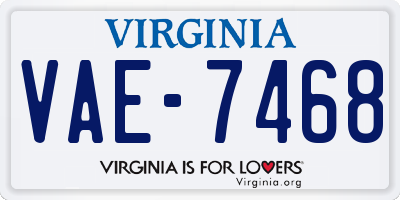 VA license plate VAE7468
