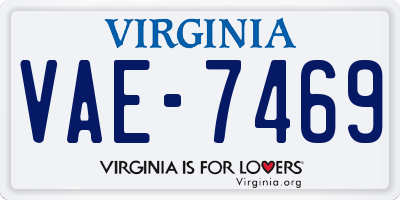 VA license plate VAE7469