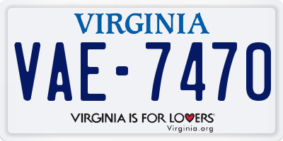 VA license plate VAE7470