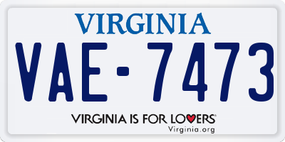 VA license plate VAE7473